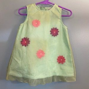 Du Pareil Au Meme DPAM Green Floral Dress 12 mo